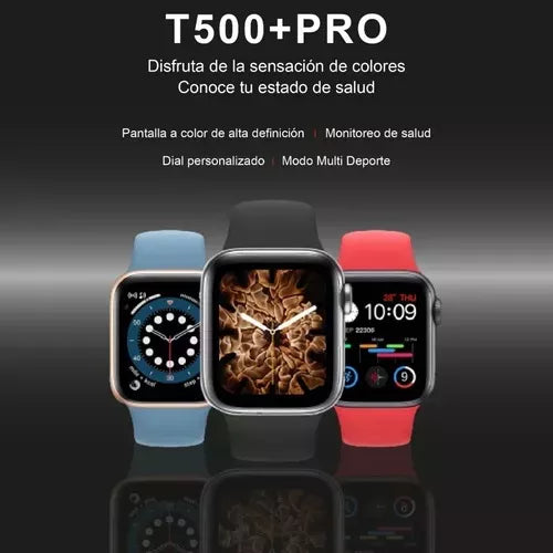 Smartwatch T500™, COMBO RELOJ + AUDIFINOS
